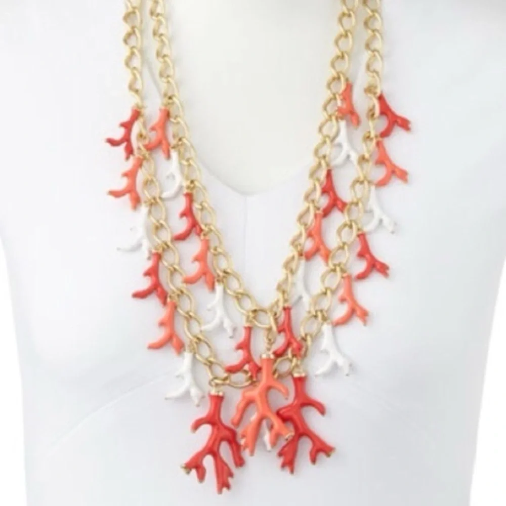 Price Drop Today Only 🎈Gold and Orange Coral Necklace